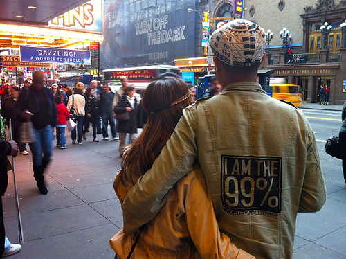 Turn Off the Dark. Occupy Wall Street. Times Square, NYC. Photo by Daniel Latorre, taken with an iPhone 4.